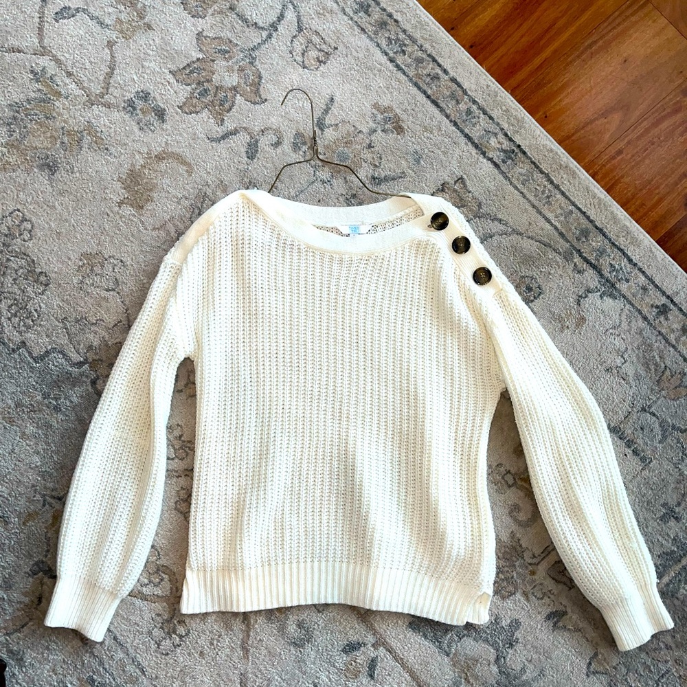 White sweater with buttons!